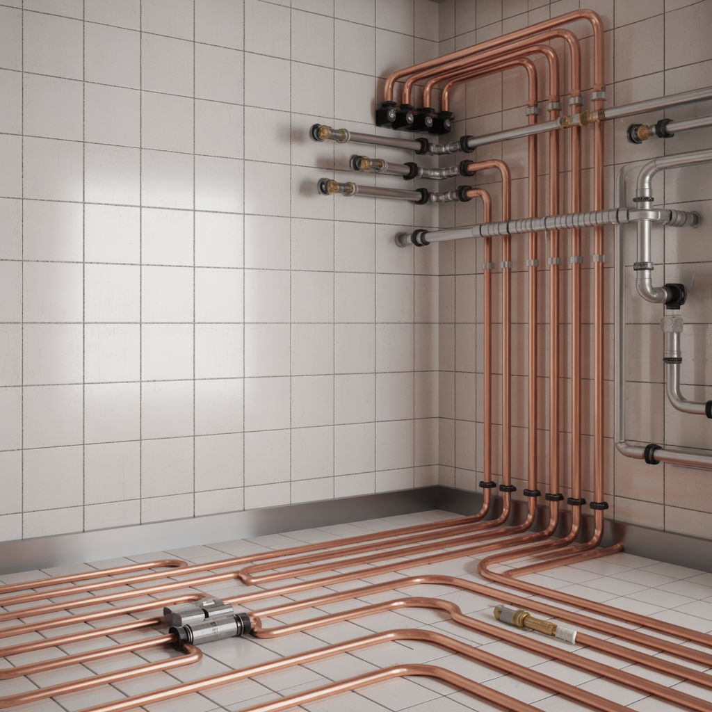 jamforelse av rormaterial pex koppar eller rostfritt stal